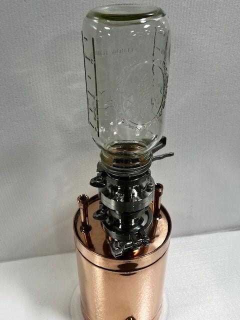 1/2 Gal. Glass Jar Infuser for 4" Cap Logic Thumper with 2" Stainless Ball Valve