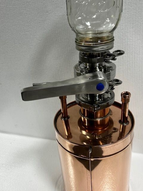 1/2 Gal. Glass Jar Infuser for 4" Cap Logic Thumper with 2" Stainless Ball Valve