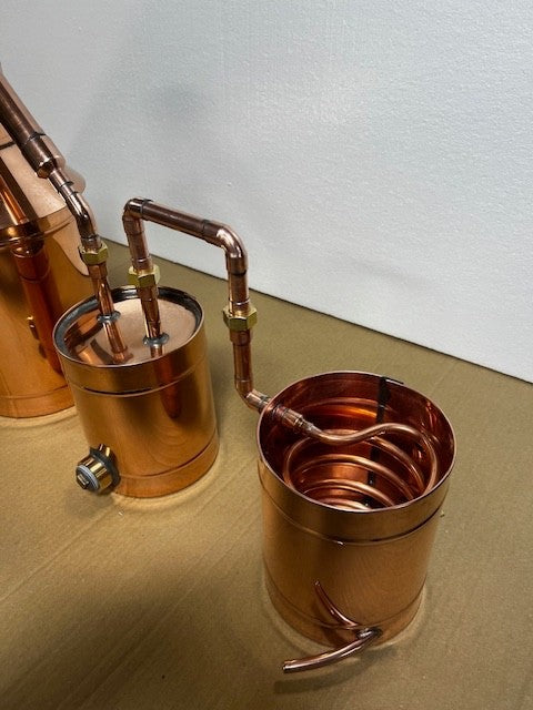 2 Gallon Copper Still with Thumper & Worm Compact Distiller Made In The USA