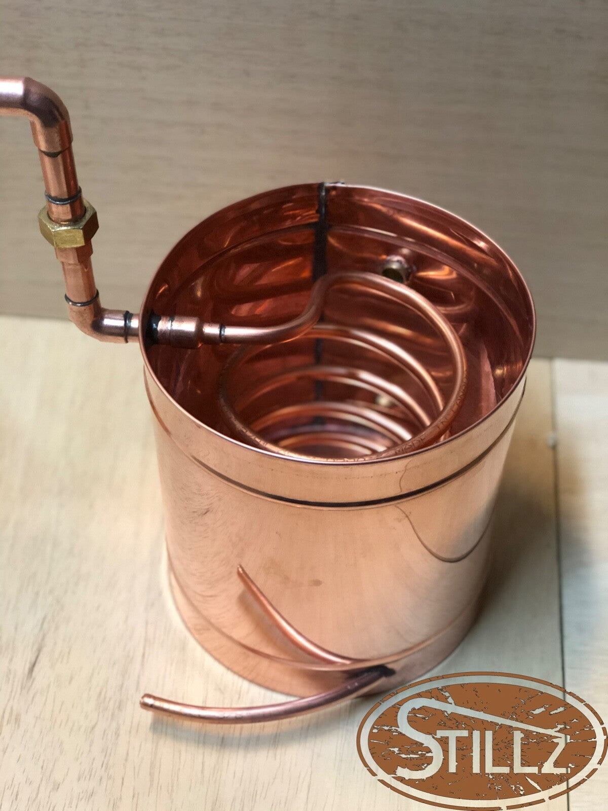 6 Gal 4" Cap Logic Copper Moonshine Still with Ball Valve Drain  Made IN The USA