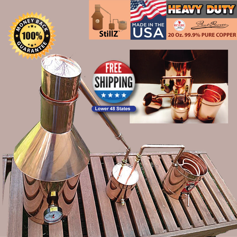 Copper Moonshine Still- Thumper/Worm-Heavy 20oz Build Compare! StillZ 6 Gallon 