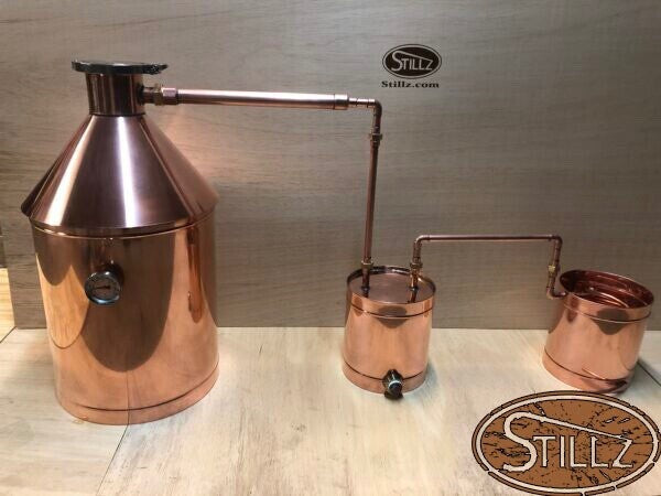 6 Gal 4" Cap Logic Copper Moonshine Still with Ball Valve Drain  Made IN The USA
