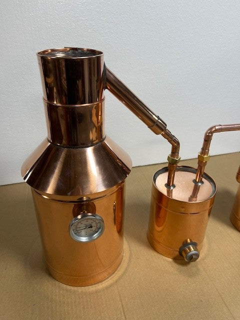 2 Gallon Copper Still with Thumper & Worm Compact Distiller Made In The USA