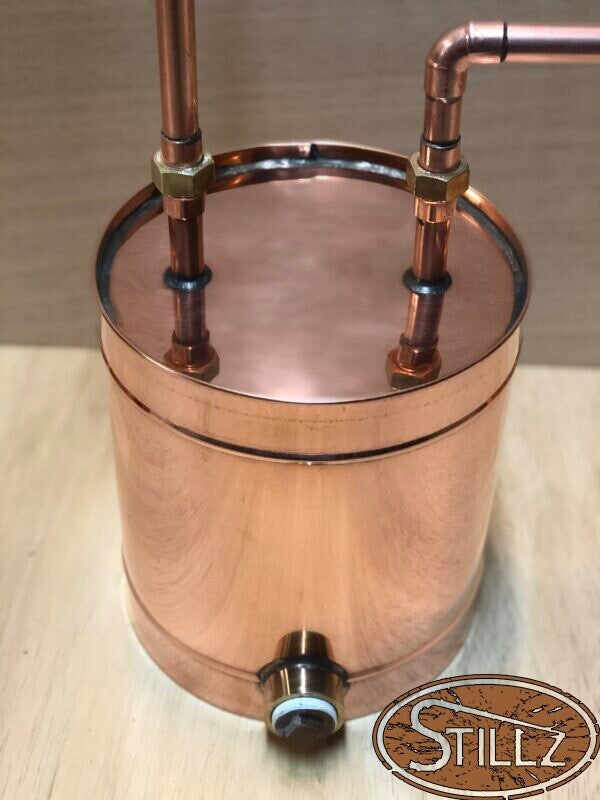 6 Gal 4" Cap Logic Copper Moonshine Still with Ball Valve Drain  Made IN The USA