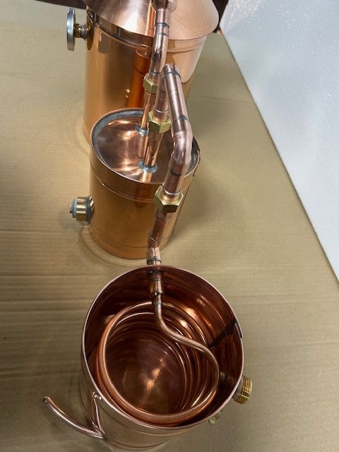 2 Gallon Copper Still with Thumper & Worm Compact Distiller Made In The USA