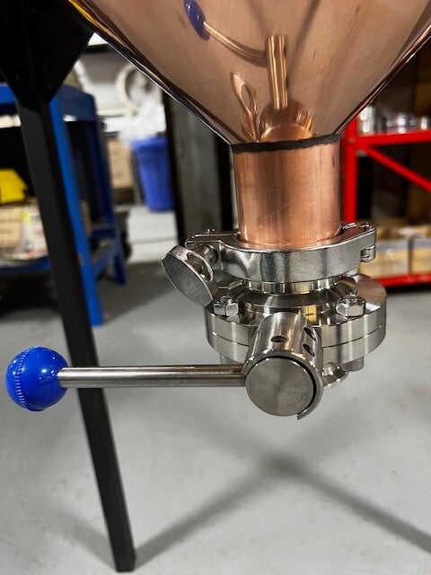 30 Gallon Copper Conical Fermenter W/ Black Painted Steel Stand