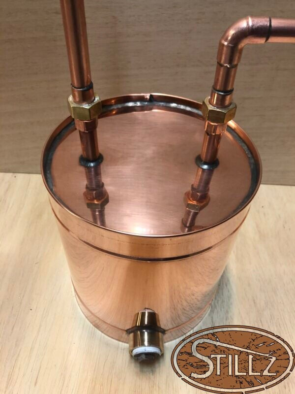 6 Gal 4" Cap Logic Copper Moonshine Still with Ball Valve Drain  Made IN The USA