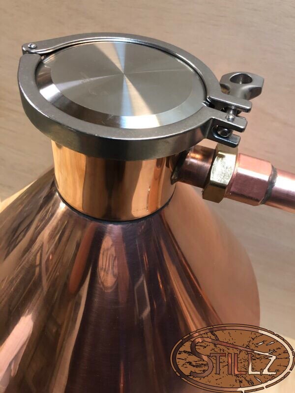 6 Gal 4" Cap Logic Copper Moonshine Still with Ball Valve Drain  Made IN The USA
