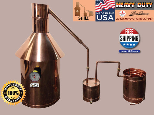 10 Gal Copper Moonshine Still with Thumper+Worm 100% Guarantee Made In The USA