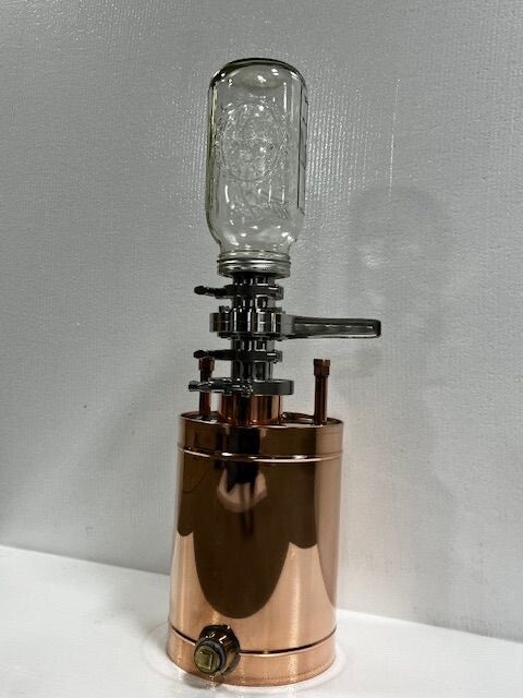 1/2 Gal. Glass Jar Infuser for 4" Cap Logic Thumper with 2" Stainless Ball Valve